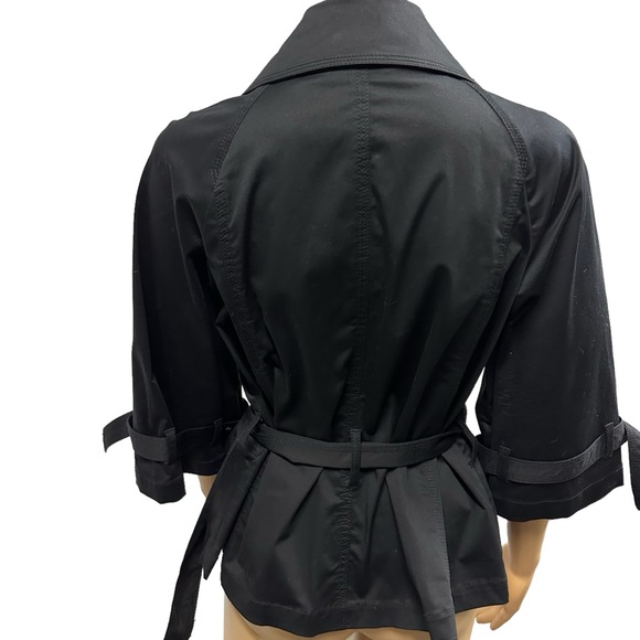 Robin Howe Black Buckle Belted 3 Quarter Sleeve Double Breasted Jacket Womens S - Picture 3 of 10